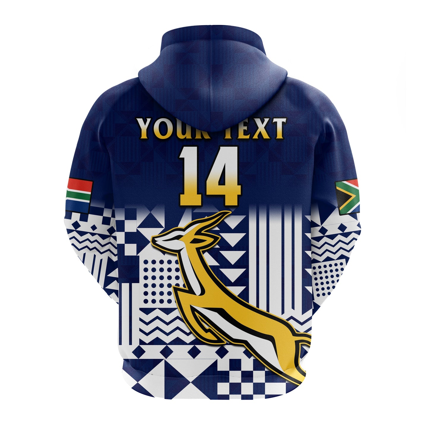 Custom South Africa Rugby Hoodie Outgoing Tour Go Springboks