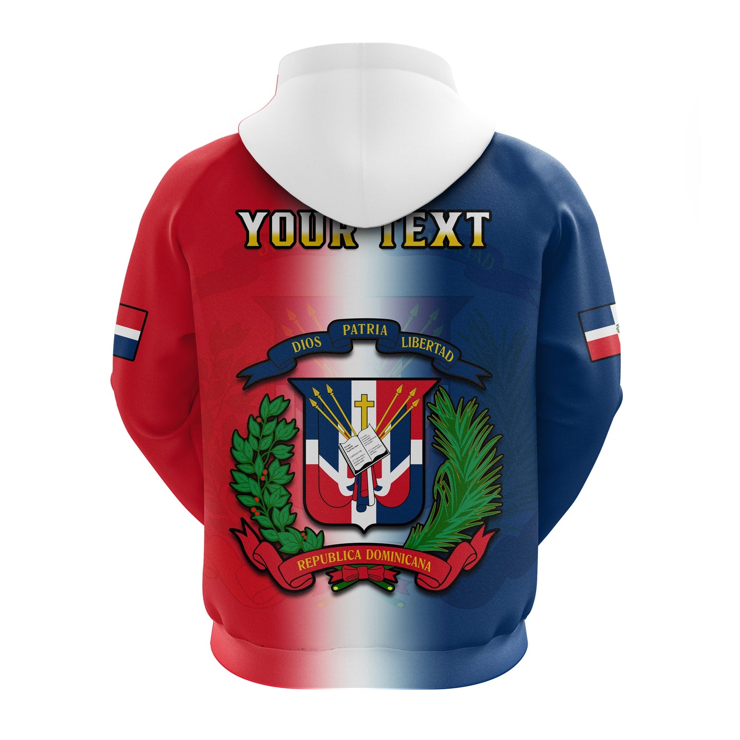 Custom Dominican Republic Hoodie Dominicana Coat Of Arms Gradient Style