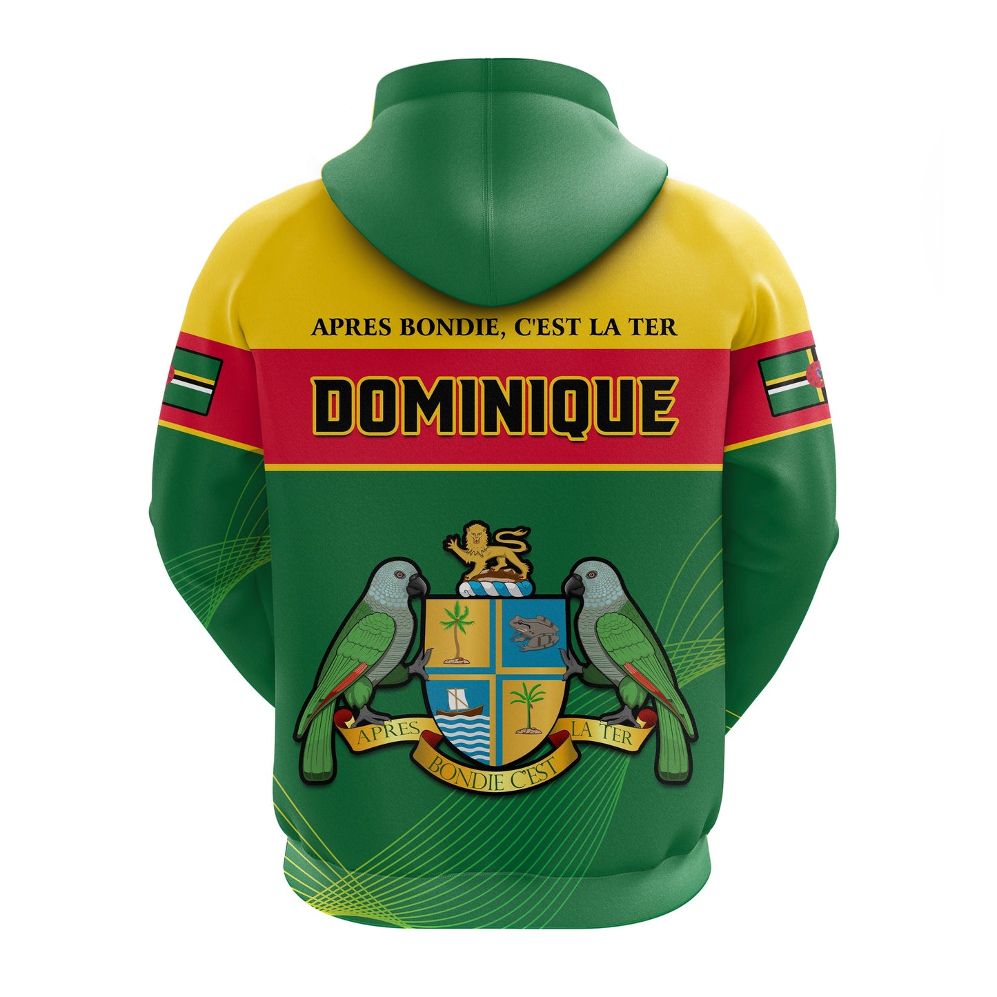 Dominica Hoodie Dominican Coat Of Arms With Map
