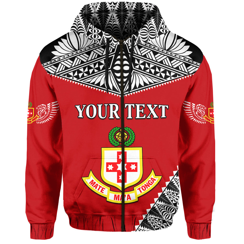 ( Personalised) Kolisi Tonga Zip Hoodie College 'Atele Mate Ma'a Tonga