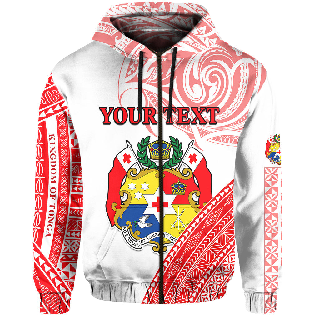 ( Personalised) Tonga Zip Hoodie Tongan Pattern Blithesome
