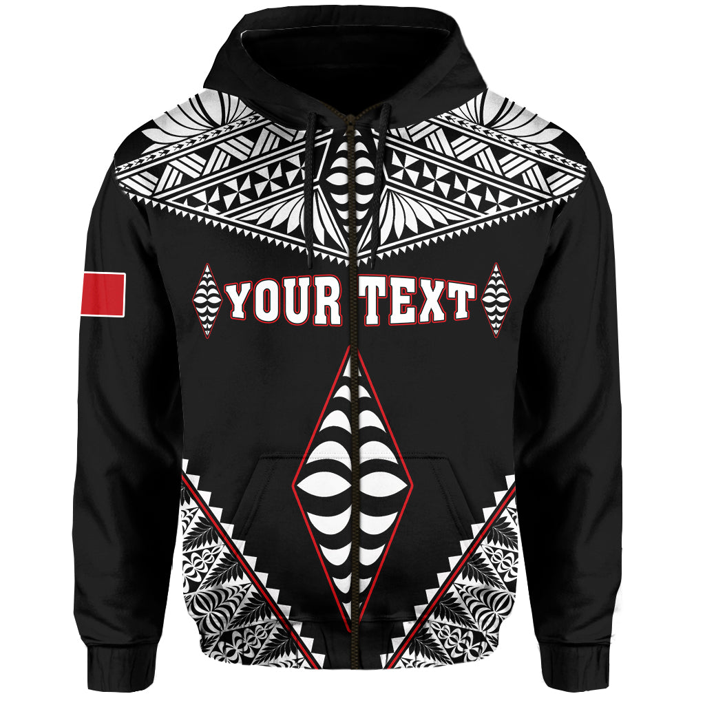 ( Personalised) Tonga Zip Hoodie Tongan Kupesi Pattern