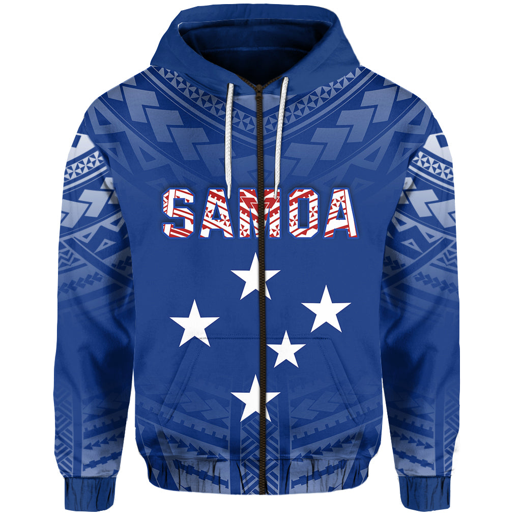 Samoa Zip Hoodie Simple Polynesian