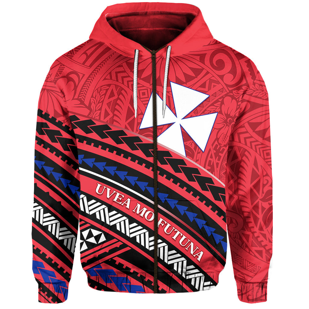 Wallis and Futuna Zip Hoodie Creative Polynesian