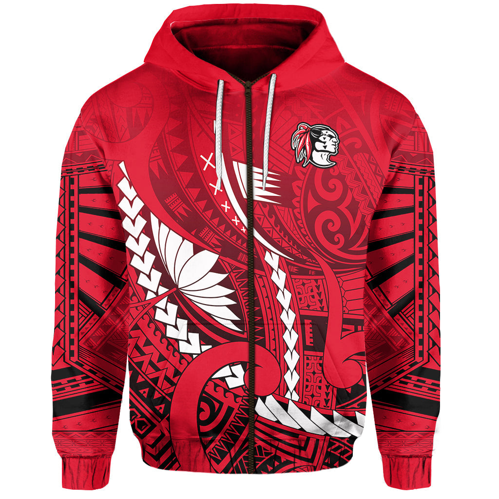 ( Personalised) Kahuku Shool Zip Hoodie Enthusiasm Red Raiders