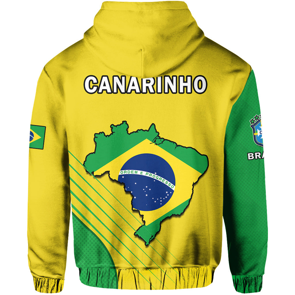Brazil Football Hoodie Brazil Map Come On Canarinho Sporty Style