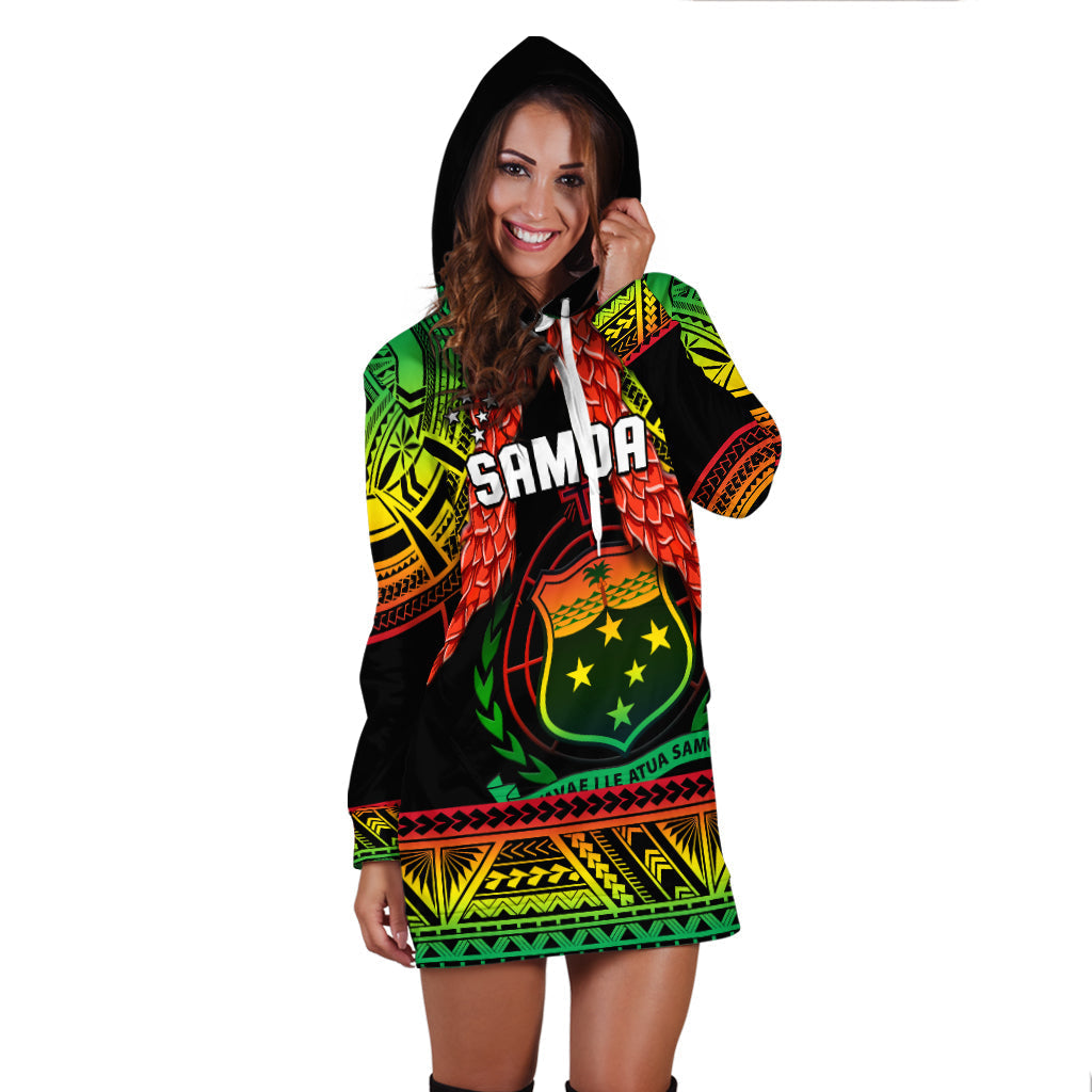 Samoa Rugby Hoodie Dress Teuila Torch Ginger Gradient Style