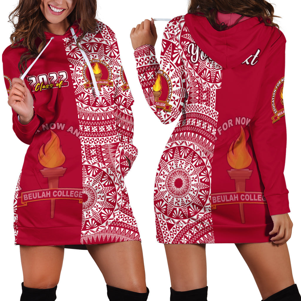 Custom Personalised Beulah Tonga College Hoodie Dress Class Of Year Tongan Ngatu Pattern