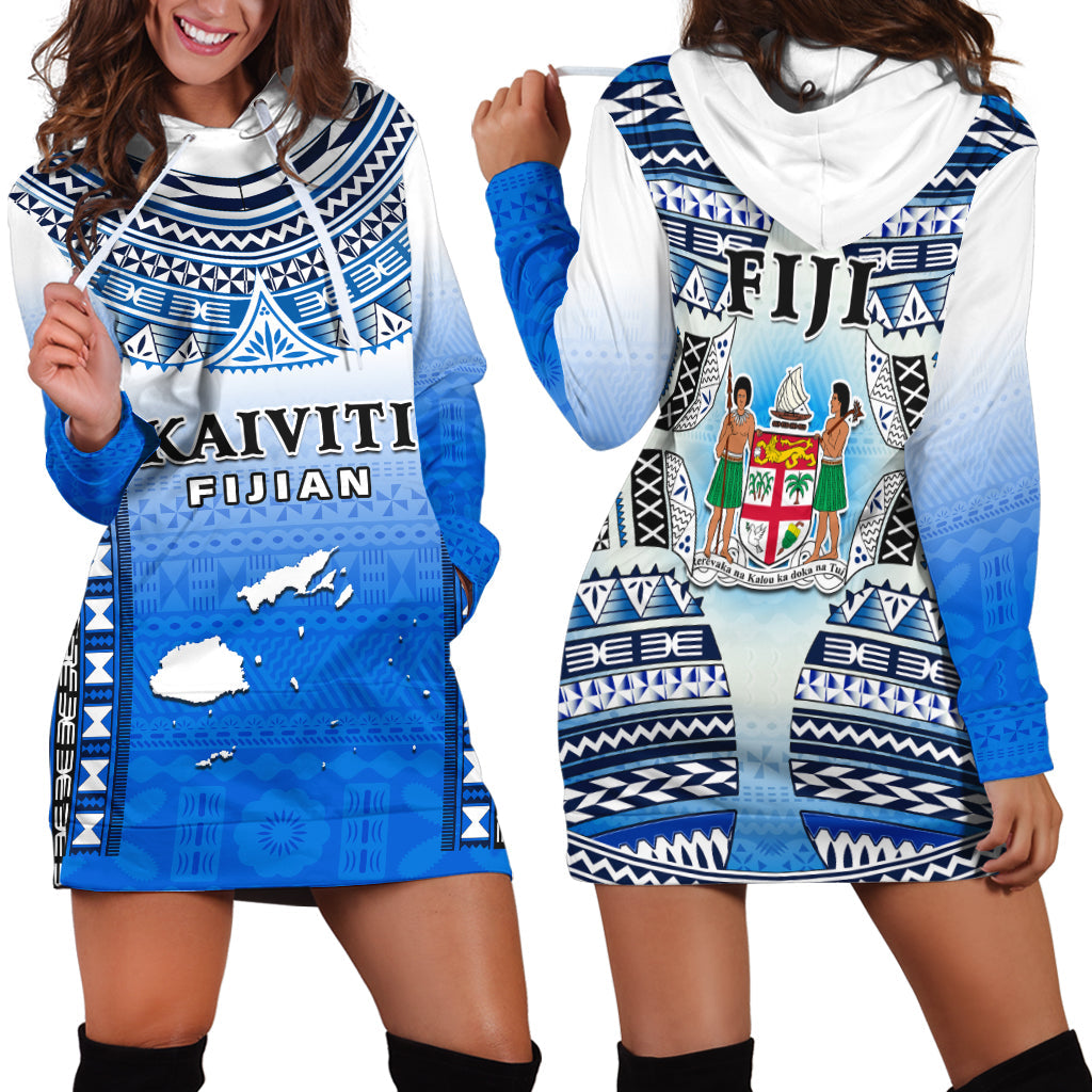 Fiji Hoodie Dress Kaiviti Fijian Special Tapa Pattern