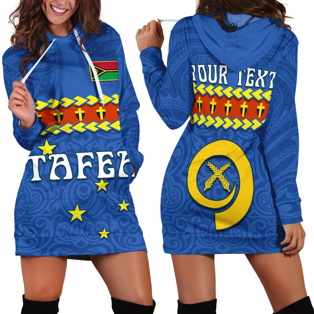 Custom Personalised Tafea Province Hoodie Dress Vanuatu Pig Tusk Polynesian Flag Style