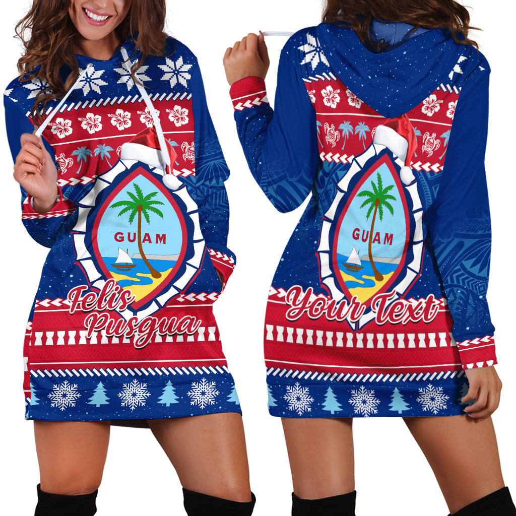 Custom Personalised Guam Christmas Hoodie Dress Guaman Seal Polynesian Felis Pusgua