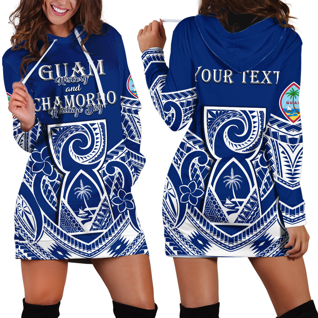 Custom Personalised Guam History and Chamorro Heritage Day Hoodie Dress Latte Stone Polynesian