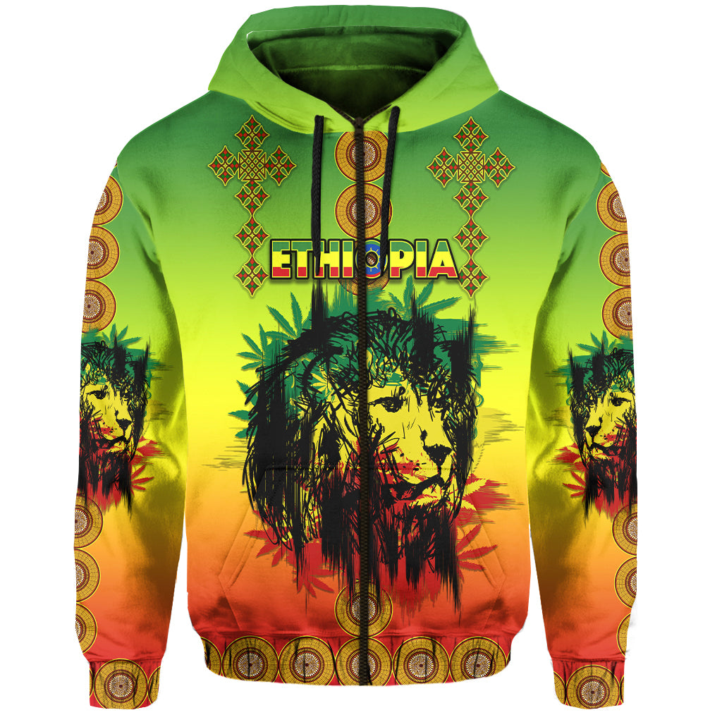 Ethiopia Hoodie Cross Mix Lion Colorful Style