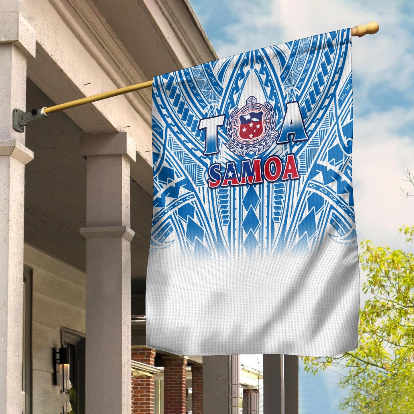 Samoa Rugby Flag Toa Samoa Polynesian Pacific White Version