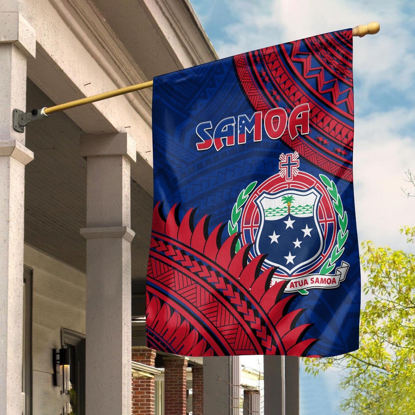 Samoa Flag Samoan Coat Of Arms Polynesian Ver.03