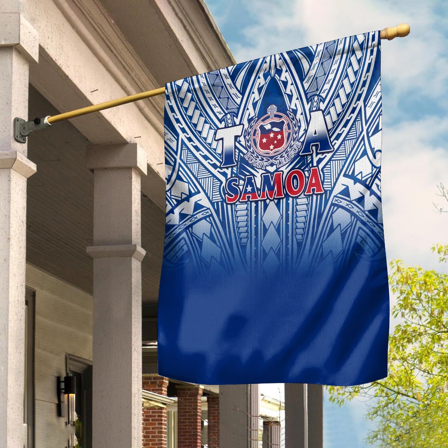 Samoa Rugby Flag Toa Samoa Polynesian Pacific Navy Version