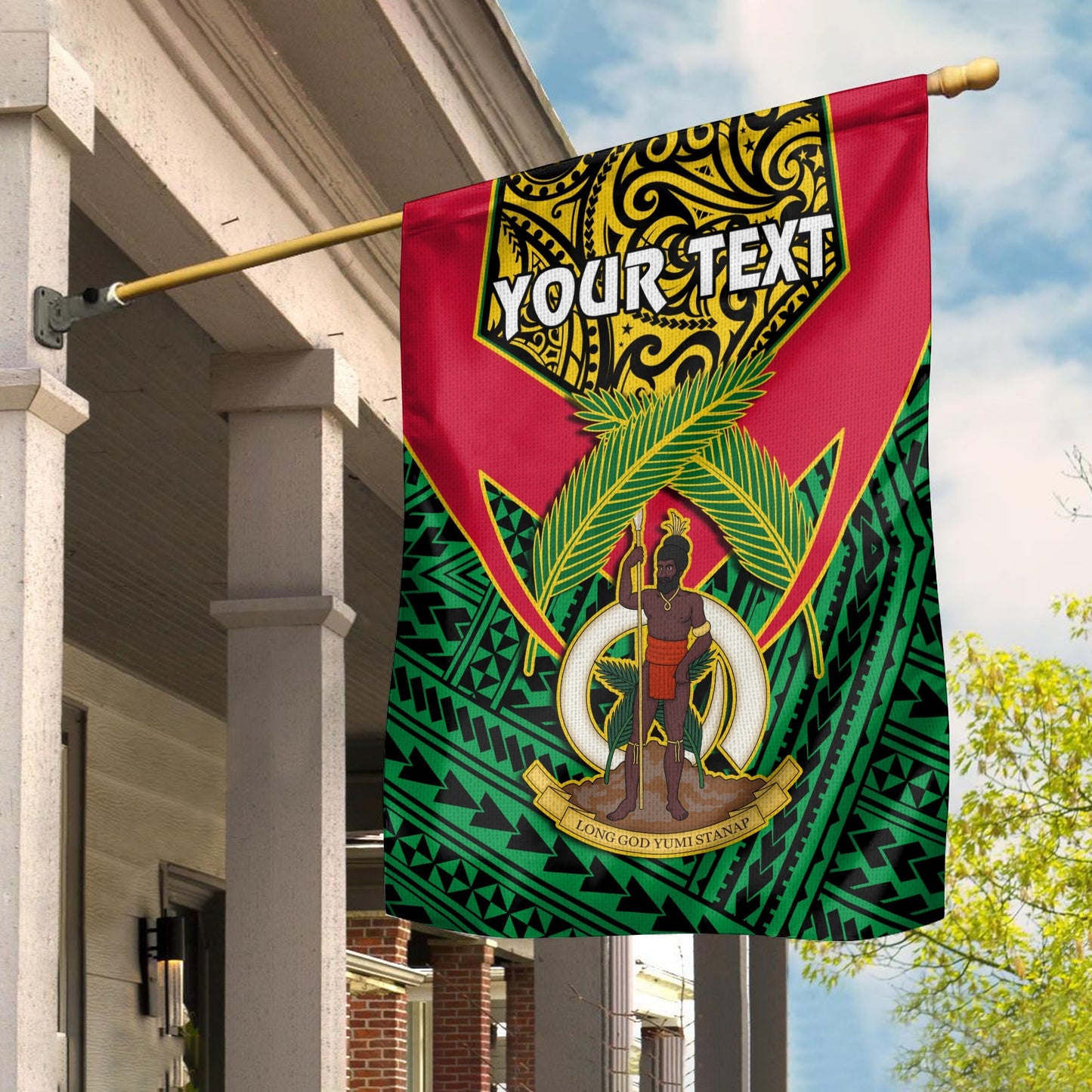 (Custom Personalised) Vanuatu Rugby Flag Coat Of Arms Polynesian Pattern