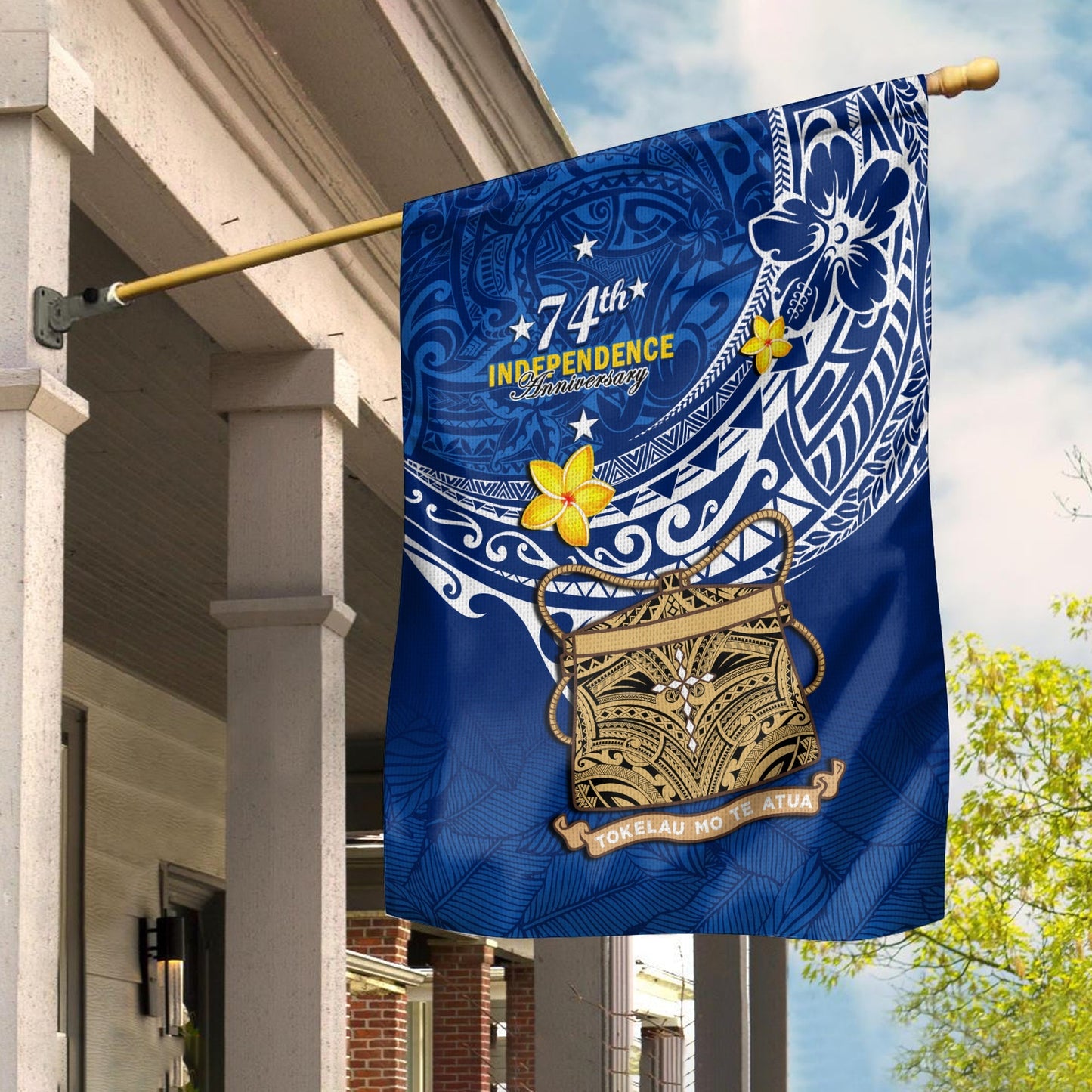 Tokelau Flag National Badge Polynesian Happy 74th Independence Anniversary