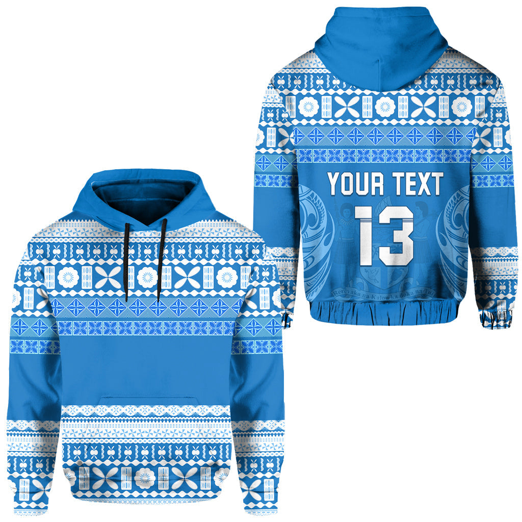 ( Text and Number) Bula Fiji Hoodie Tapa Pattern