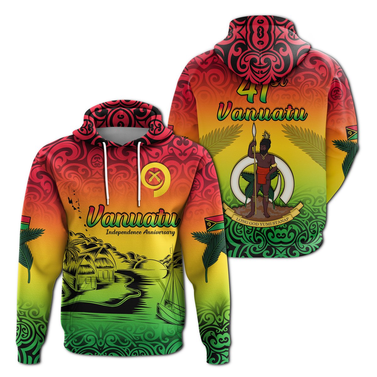 Vanuatu Peaceful Hoodie Independence Anniversary
