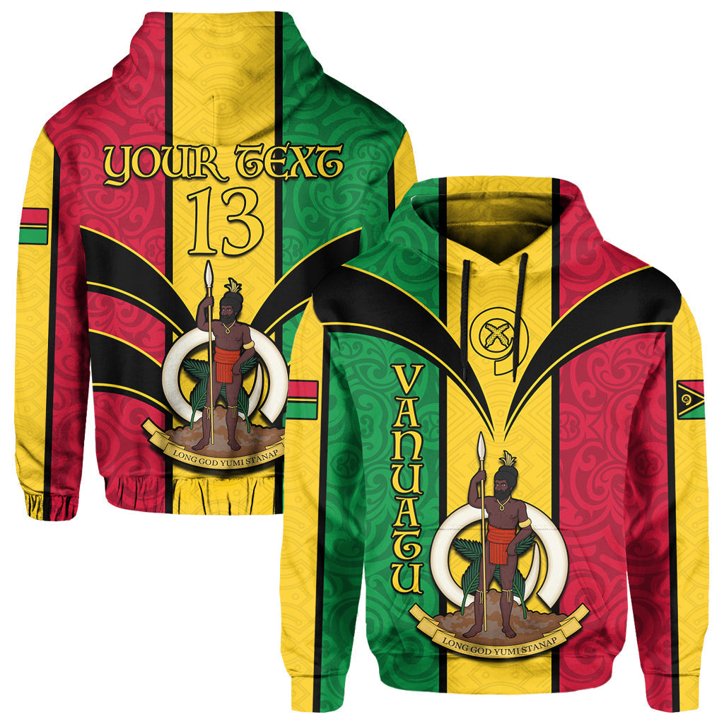 Custom Text Text and Number Vanuatu Hoodie Pig Tusk Polynesian