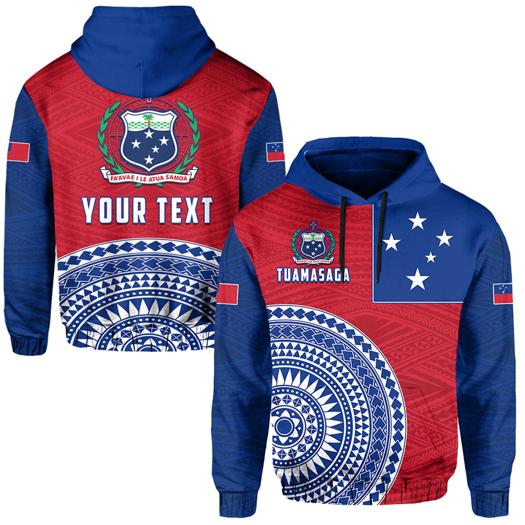 Custom Text Tuamasaga Samoa Hoodie Polynesian Pattern