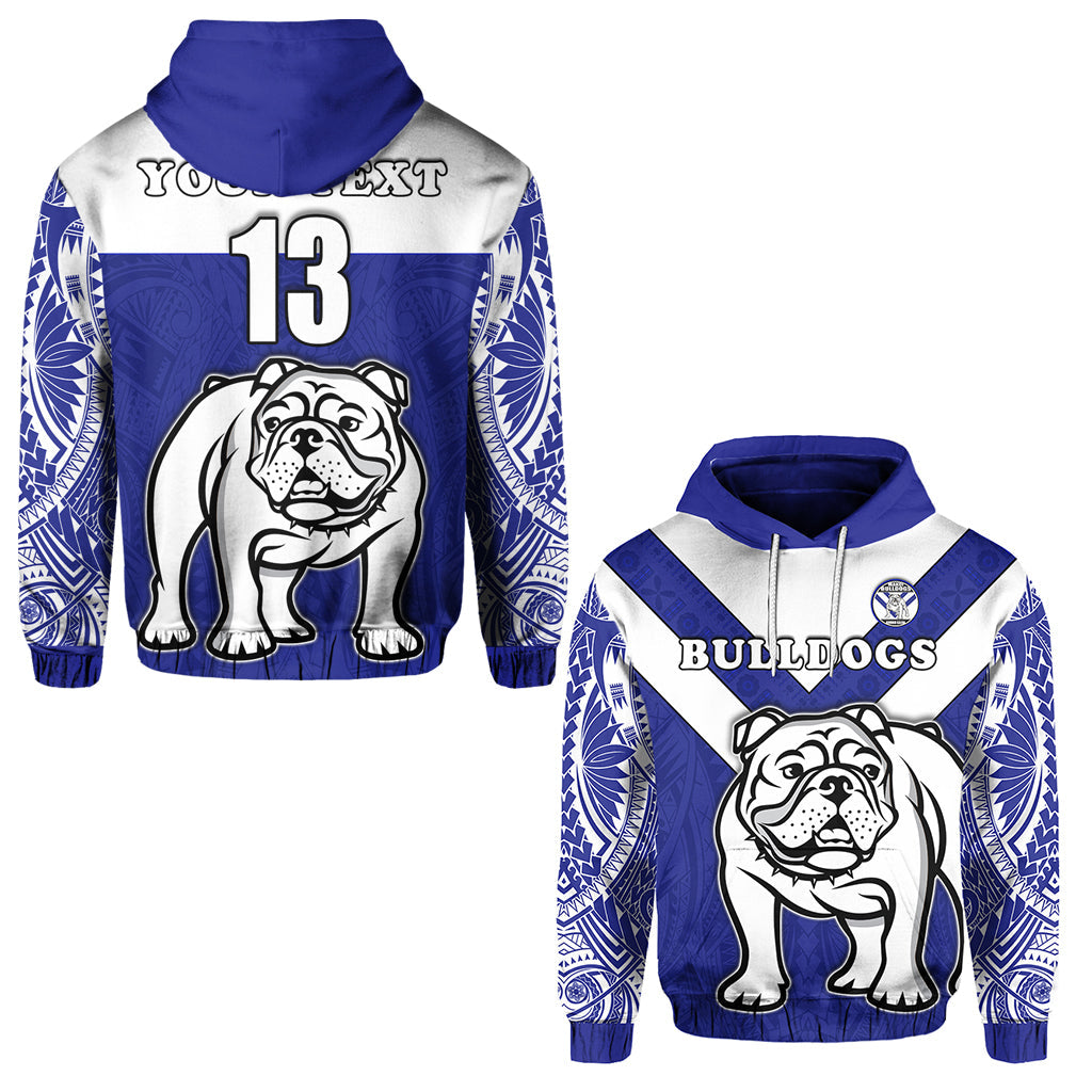 ( Personalised) Spirit Bulldogs Hoodie Makoi Fiji Rugby Text and Number