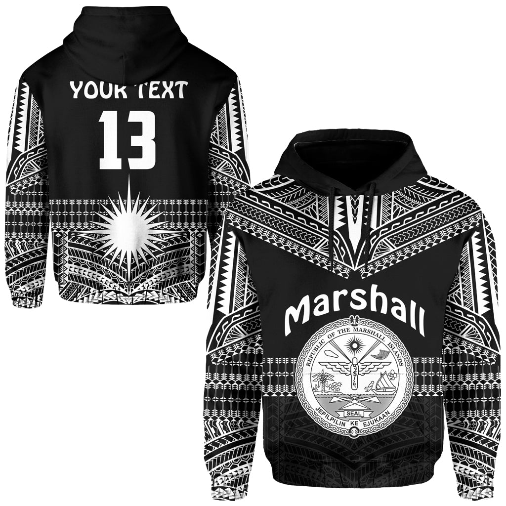 ( Text and Number) Marshall Islands Hoodie Best Tattoo Version Black