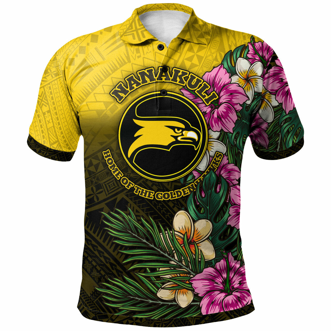 Hawaii Polo Shirt - Nanakuli High and Intermediate School Hawaiian Tropical Flowers