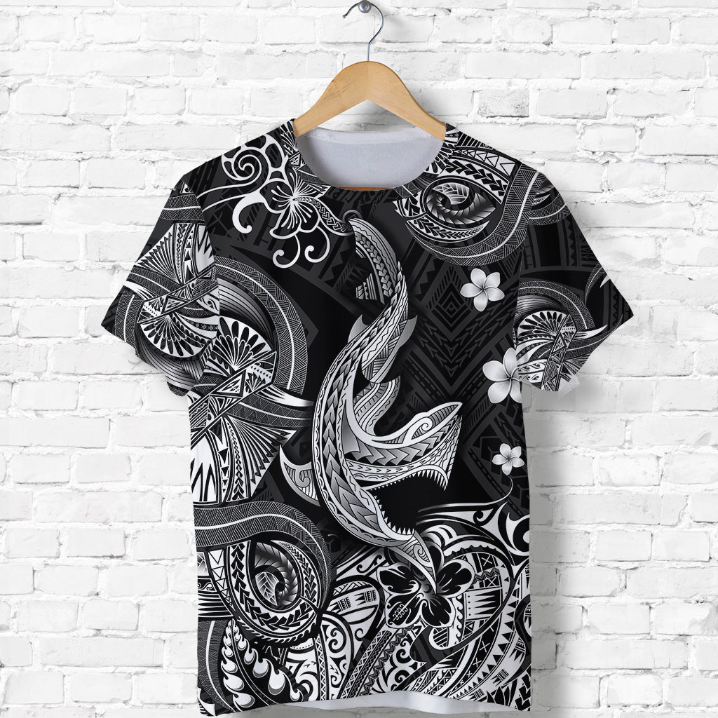 Hawaii Angry Shark Polynesian T Shirt Unique Style Black