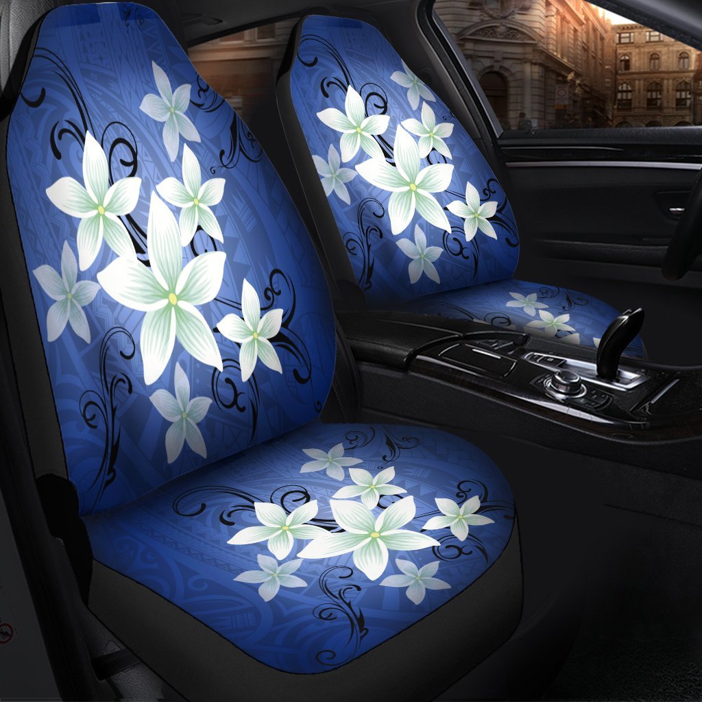 Hawaii Blue Plumeria Car Seat Covers AH