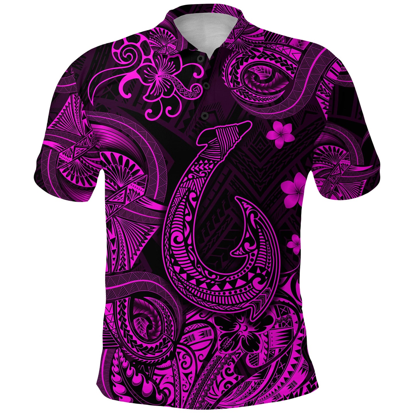 Hawaii Fish Hook Polynesian Polo Shirt Unique Style - Pink