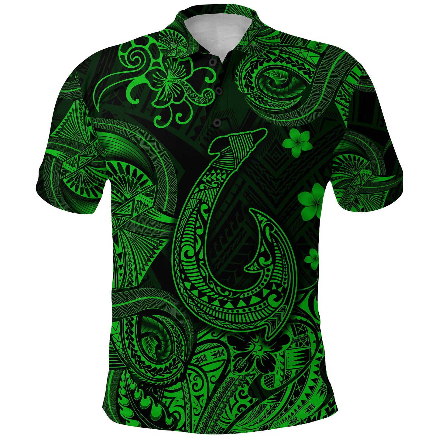 Hawaii Fish Hook Polynesian Polo Shirt Unique Style - Green