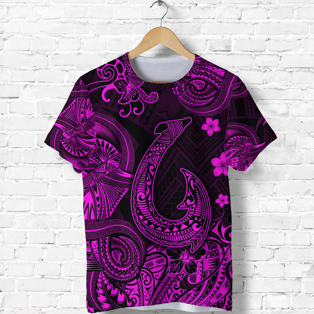 Hawaii Fish Hook Polynesian T Shirt Unique Style Pink