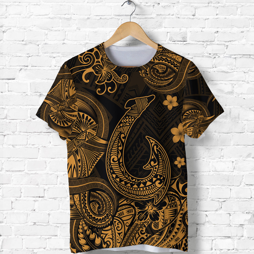 Hawaii Fish Hook Polynesian T Shirt Unique Style - Gold Shirt