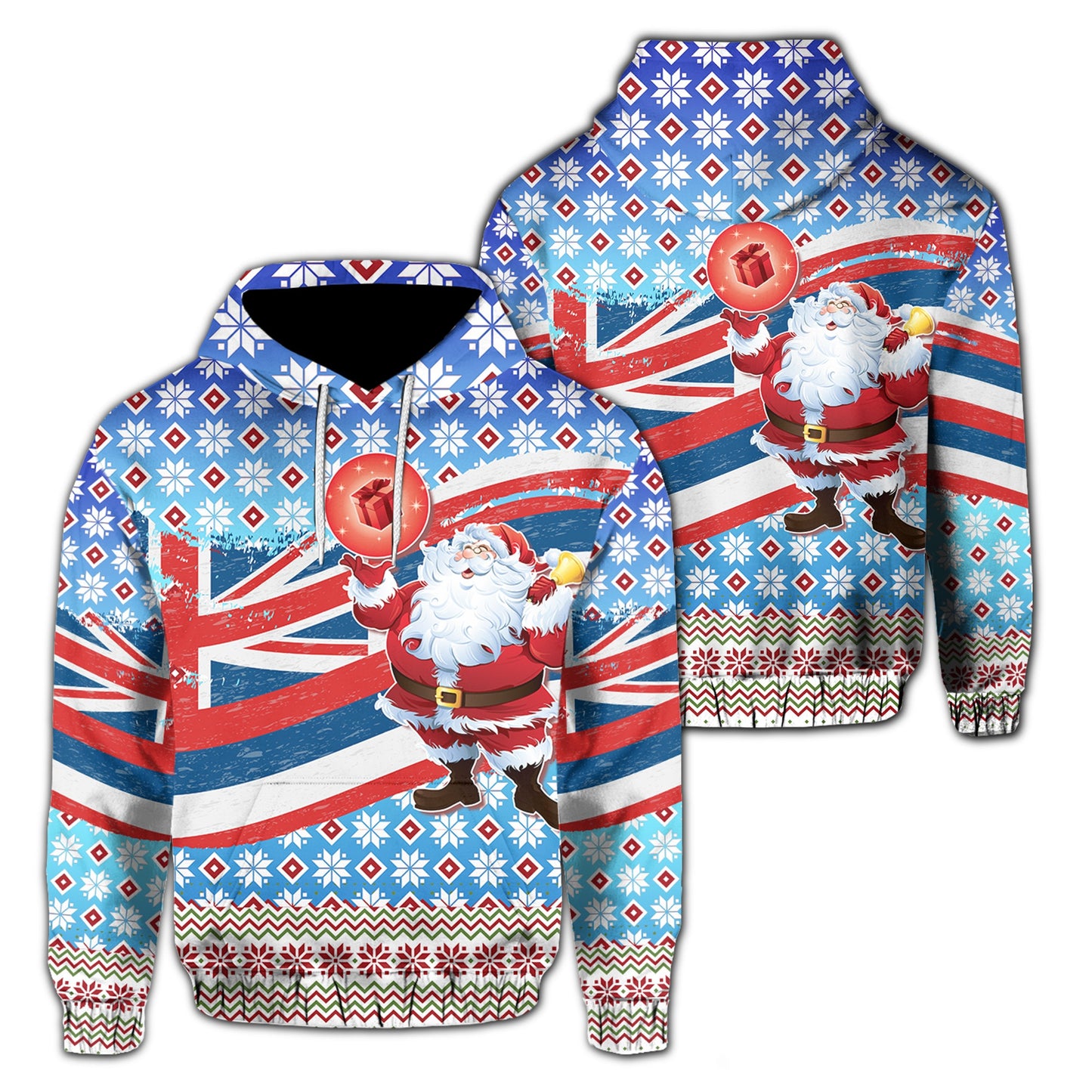 Hawaii Flag Santa Claus Pattern Christmas Hoodie Noel Style AH