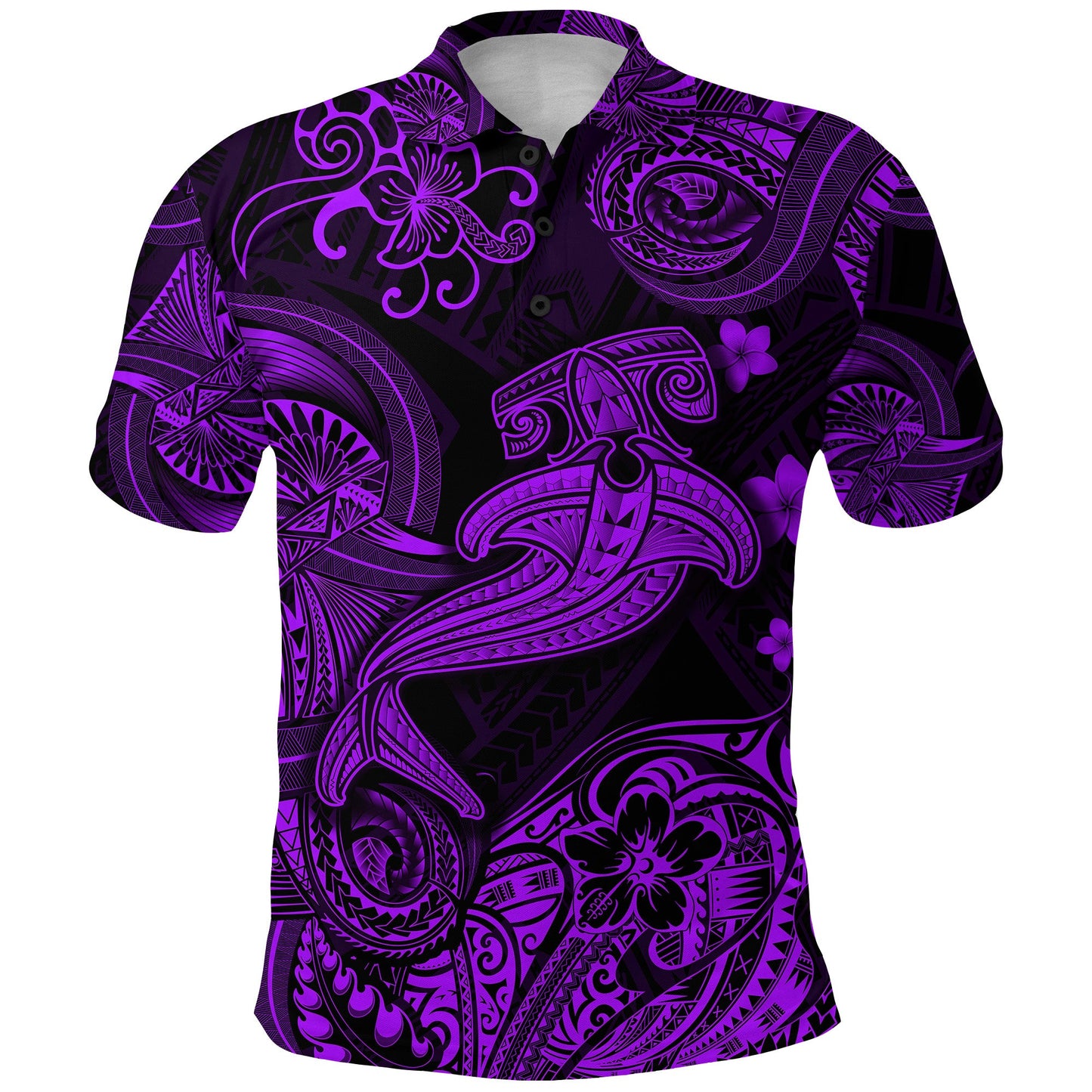 Hawaii Hammer Shark Polynesian Polo Shirt Unique Style - Purple