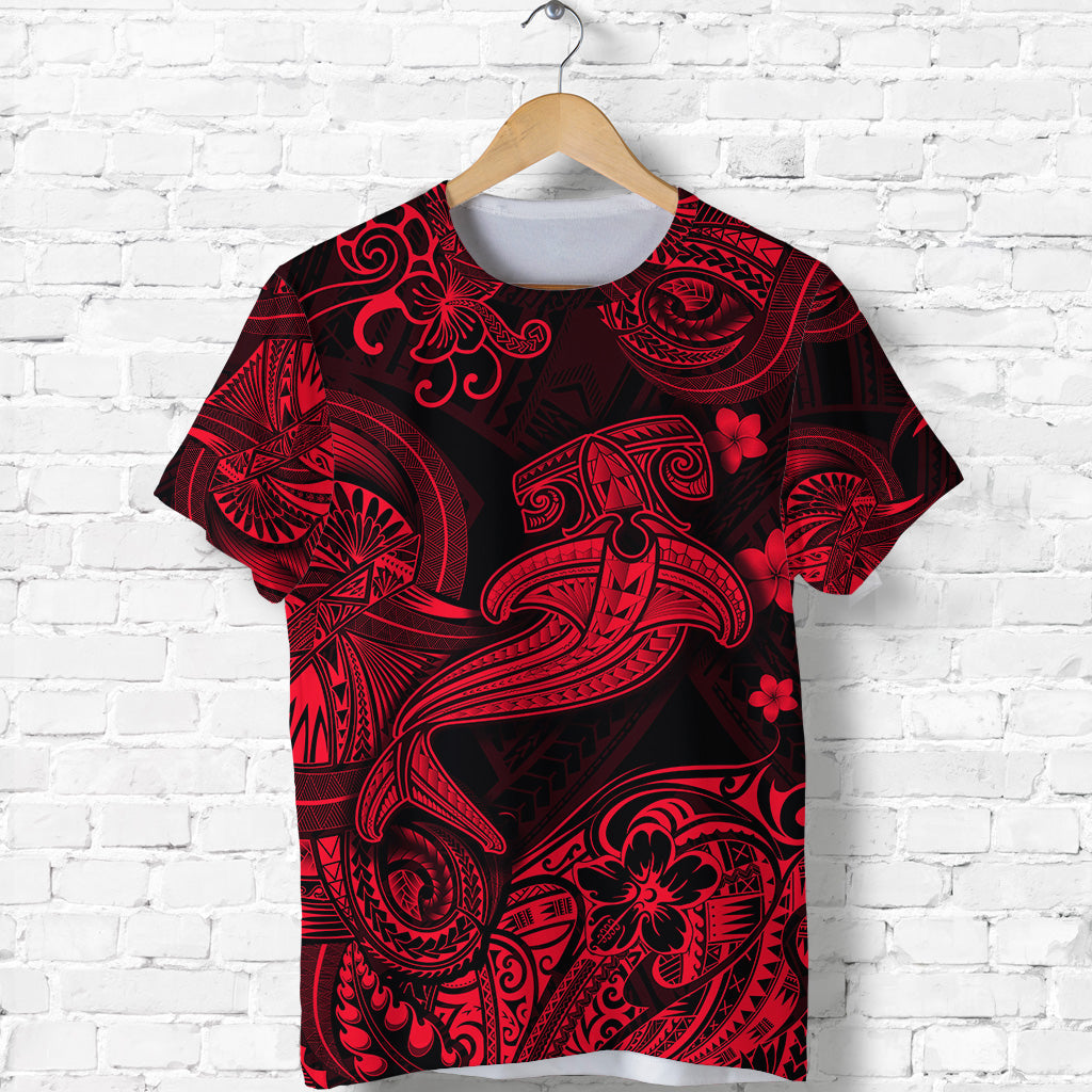 Hawaii Hammer Shark Polynesian T Shirt Unique Style Red