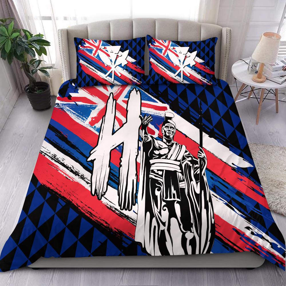 Hawaii King Flag Kanaka Map Polynesian Bedding Set Won Style AH