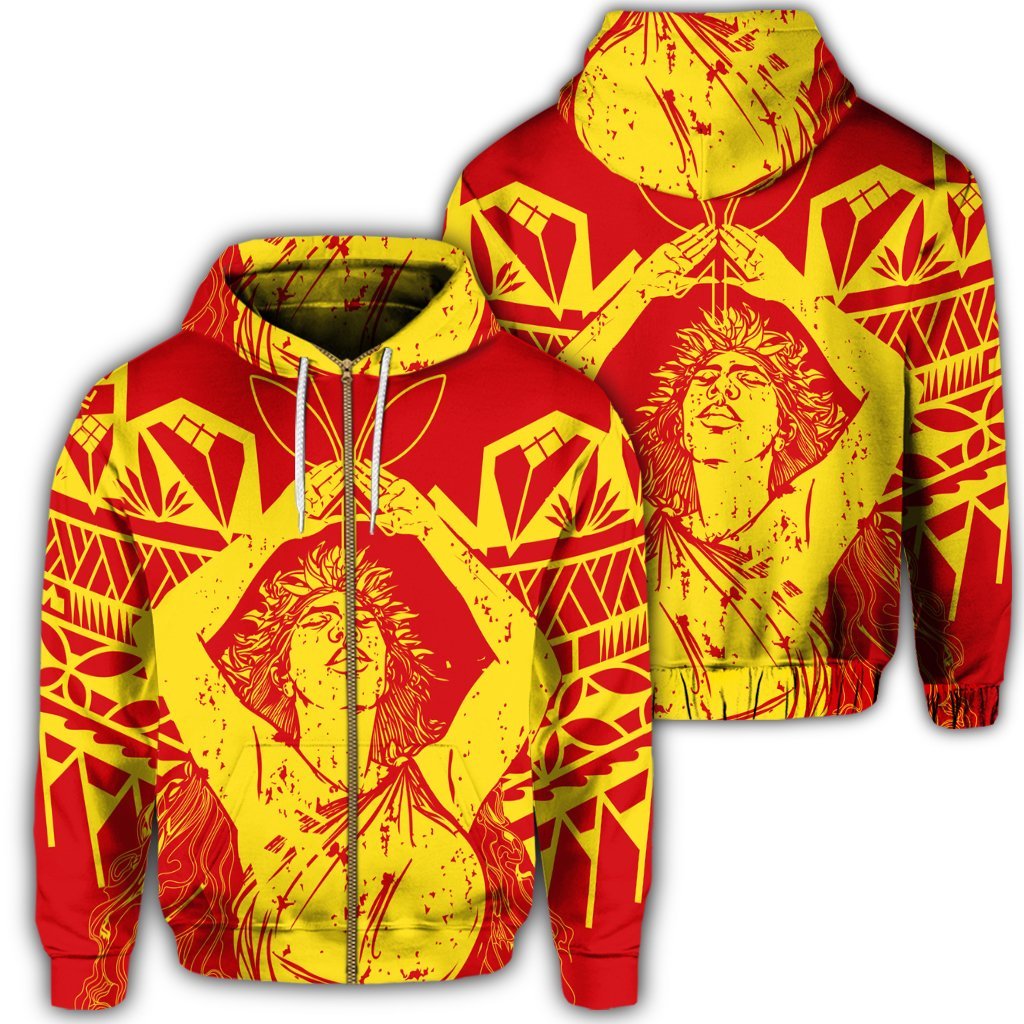 Hawaii Mauna Kea Pele Polynesian Zip Hoodie