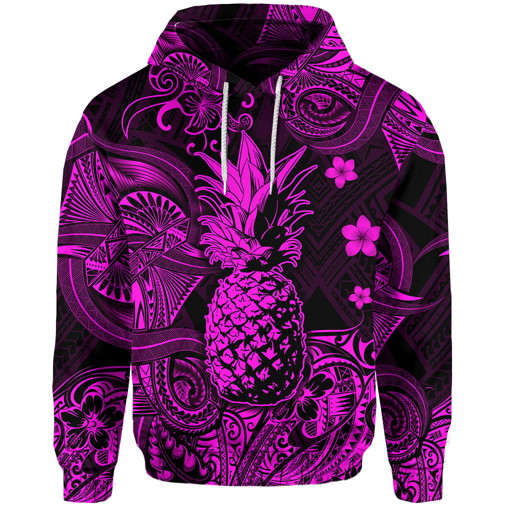 ( Personalised) Hawaii Pineapple Polynesian Hoodie Unique Style Pink