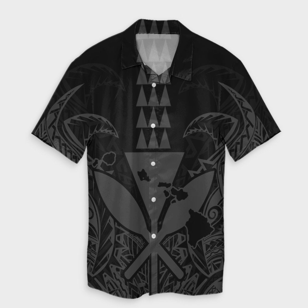 Hawaii Polynesian Kanaka Kakau Hawaiian Shirt - Alan Style Gray - AH