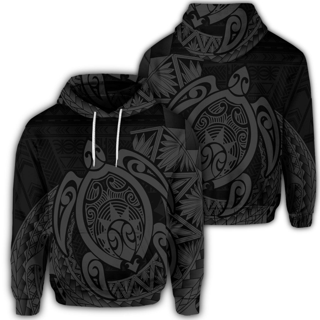 Hawaiian Polynesian Turtle Hoodie Gray