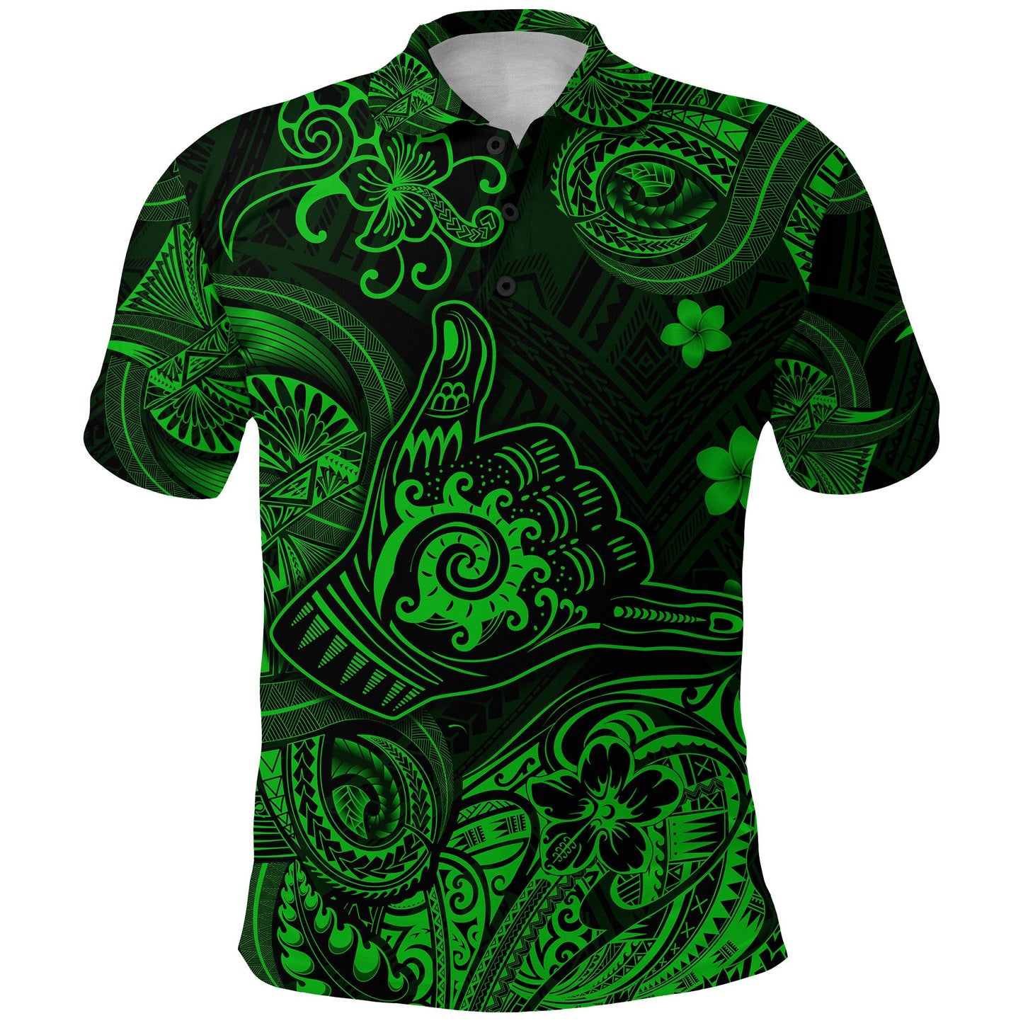 Custom Personalised Hawaii Shaka Polynesian Polo Shirt Unique Style - Green