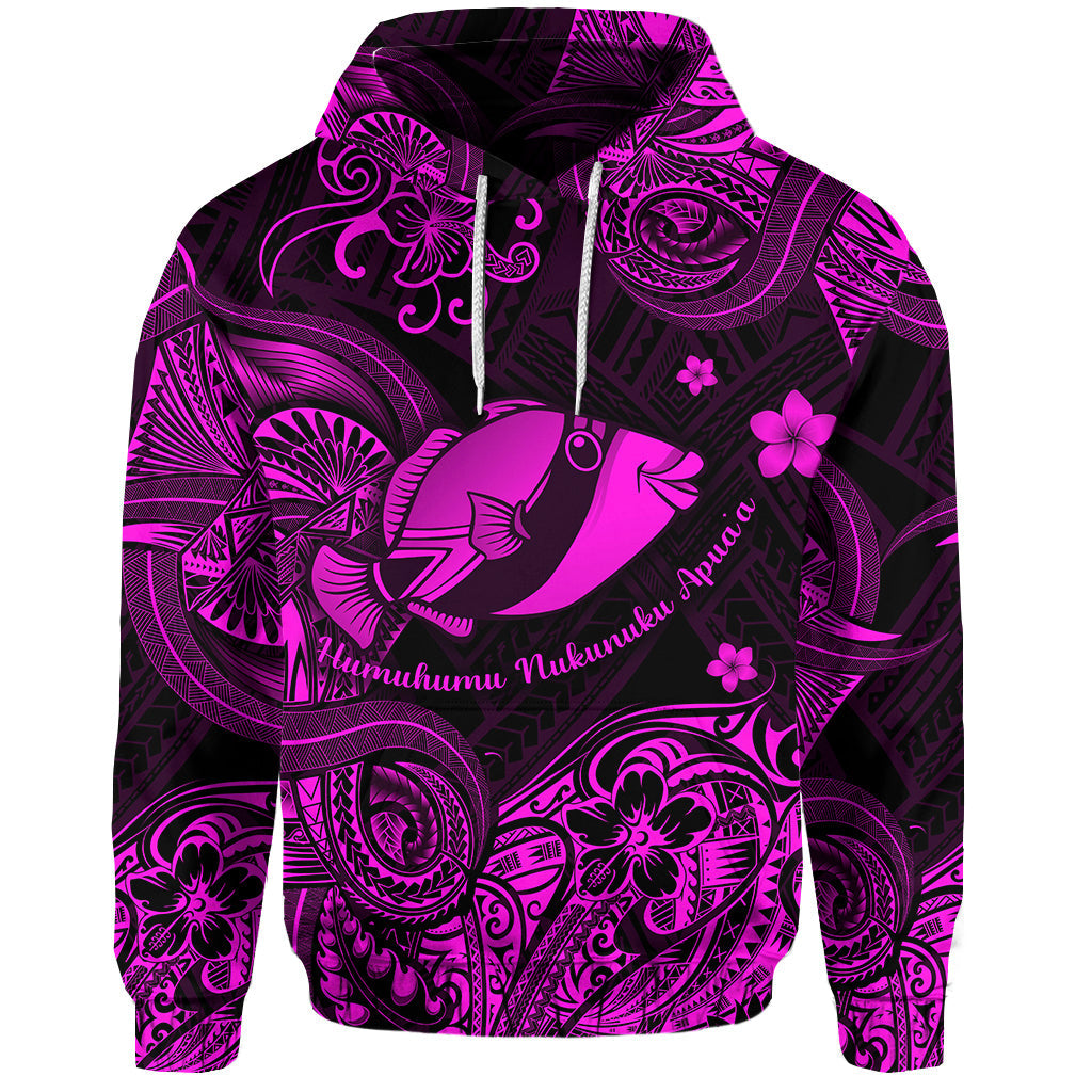 ( Personalised) Hawaii State Fish: Humuhumu Nukunuku Apua'a Polynesian Hoodie Unique Style Pink