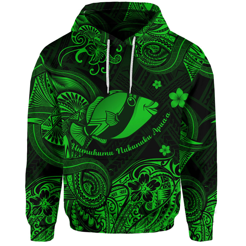 ( Personalised) Hawaii State Fish: Humuhumu Nukunuku Apua'a Polynesian Hoodie Unique Style Green