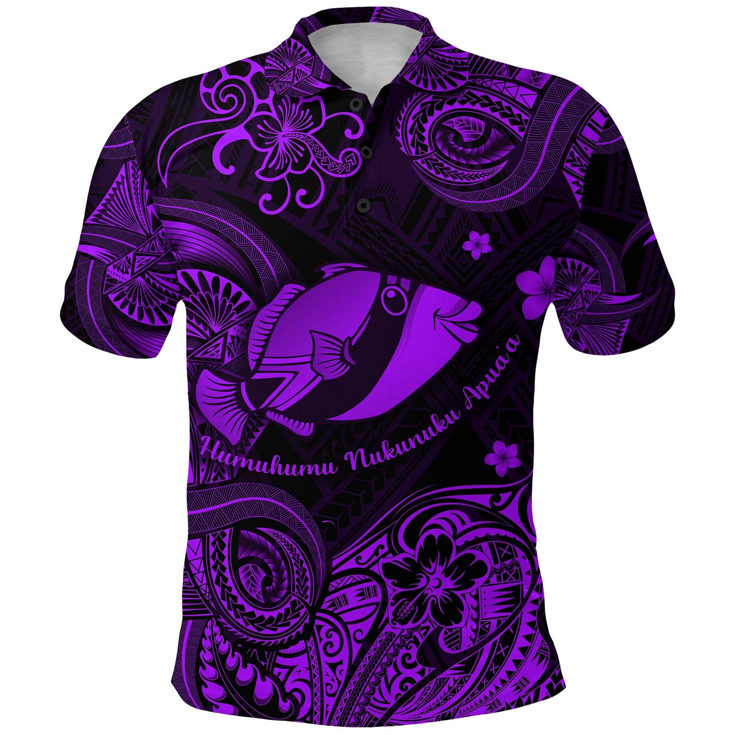 Hawaii State Fish: Humuhumu Nukunuku Apua'a Polynesian Polo Shirt Unique Style - Purple