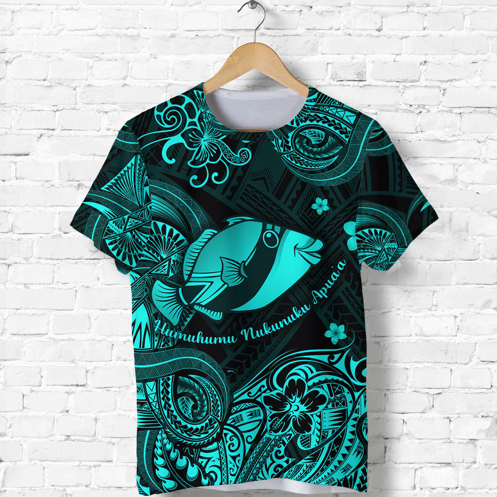 Hawaii State Fish: Humuhumu Nukunuku Apua'a Polynesian T Shirt Unique Style Turquoise