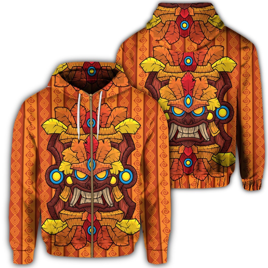 Hawaii Tiki Pattern Zip Hoodie