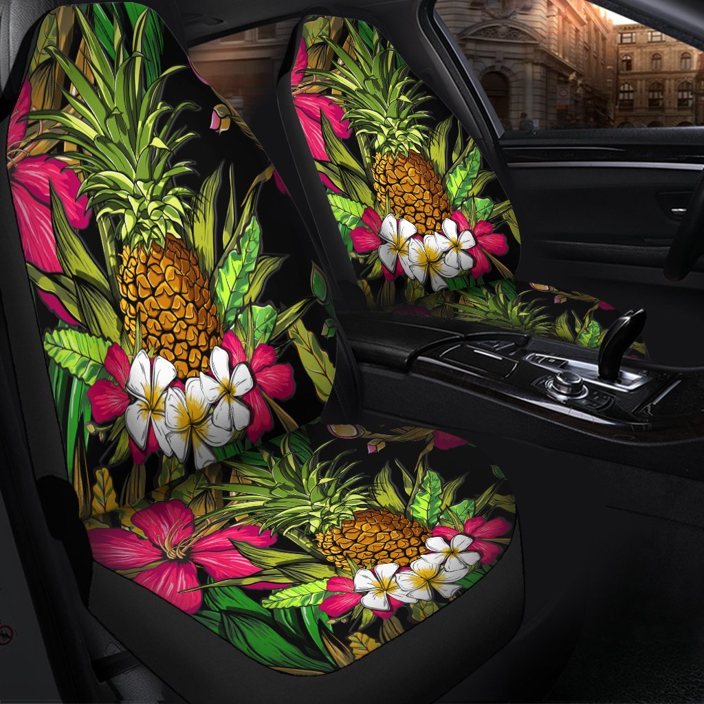 Hawaii Tropical Flowers Pineapple Car Seat Covers AH